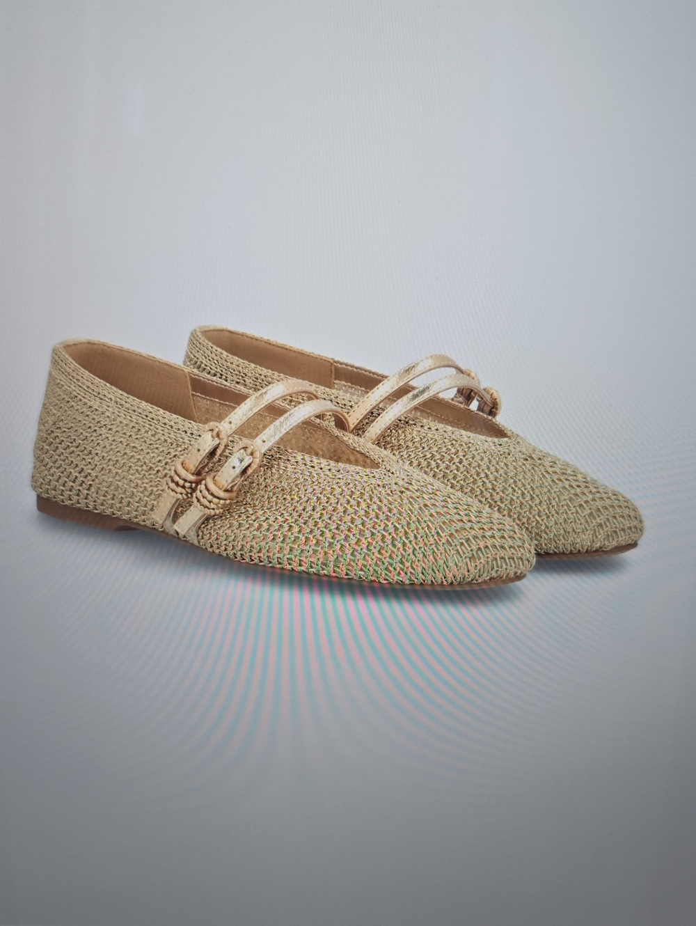 DV by Dolce Vita Metallic Gold Woven Mary Jane Flats